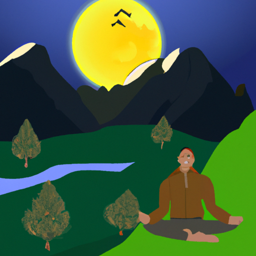 Image of a person meditating in nature, surrounded by peaceful scenery